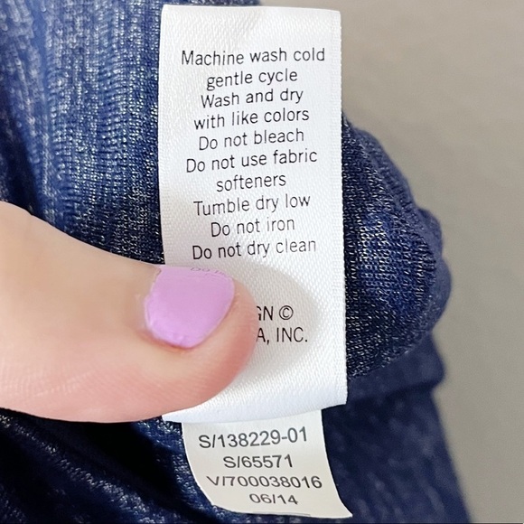 Athleta Odyssey Twisted Mini Skirt Ruched Blue Metallic Space Dye Size Small EUC - Picture 10 of 10